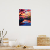 Poster Lac caché Embrassé par les montagnes majestueuses (Cuisine)