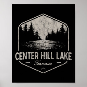 Poster Lac Center Hill Tennessee Extérieur Vintage