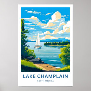 Poster Lac Champlain Amérique du Nord