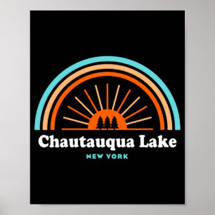 Poster Lac Chautauqua New York Arc-en-ciel _1