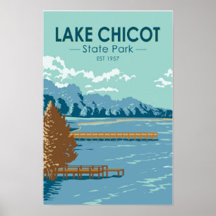 Poster Lac Chicot State Park Arkansas Vintage