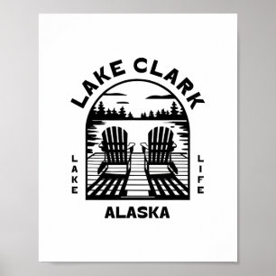 Poster Lac Clark Alaska Plein air Vintage