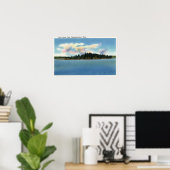 Poster Lac Cobbosseecontee Vue de l'île de Cuba (Bureau à domicile)