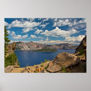 Poster Lac Crater et l'île Wizard, Crater Lake