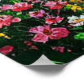 Poster Lac dans Forêt luxuriante Paysage Fleur sauvage fl (Coin)