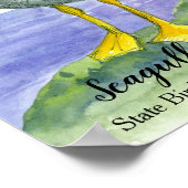 Poster Lac d'aquarelle d'oiseaux de l'océan blanc (Coin)