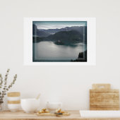 Poster Lac de Bled, vue d'en haut avec le château (Cuisine)
