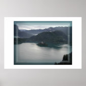 Poster Lac de Bled, vue d'en haut avec le château (Devant)