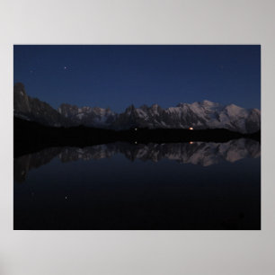 Poster Lac de Cheserys par nuit Alpes françaises