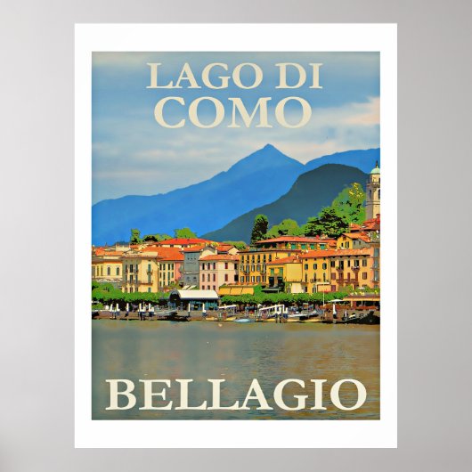 Poster Lac de Côme, Bellagio, Italie (Devant)