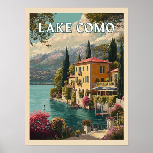 Poster Lac de Côme - Charme Lakeside Italien (Devant)