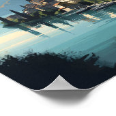 Poster Lac de Côme Italie Travel Art Vintage (Coin)