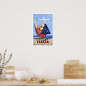 Poster Lac de Garde Vintage voyage Italie (Cuisine)
