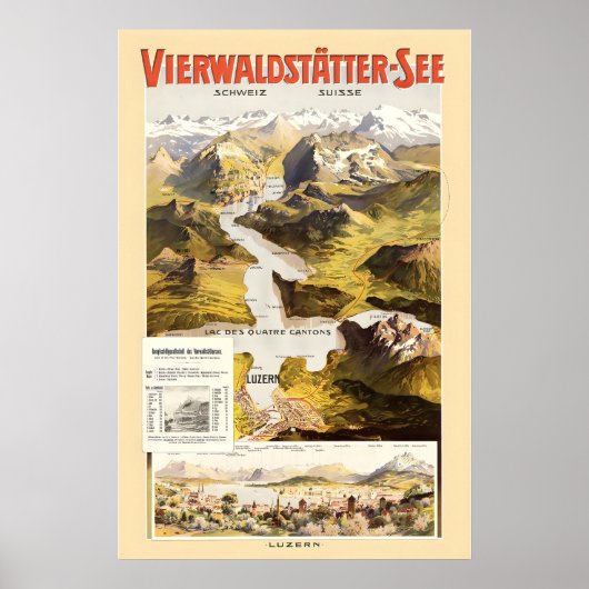 Poster Lac de Lucerne Suisse Vierwaldstättersee (Devant)