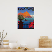 Poster Lac de Lugano, vue depuis la terrasse de l'hôtel, (Cuisine)