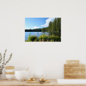 Poster Lac de montagne, Canoë, Fleur sauvage (Cuisine)