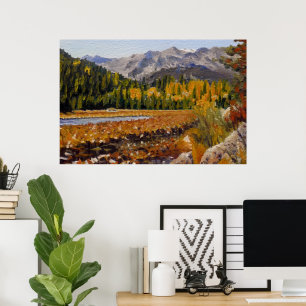 Poster Lac de montagne dans le magnifique Estes Park