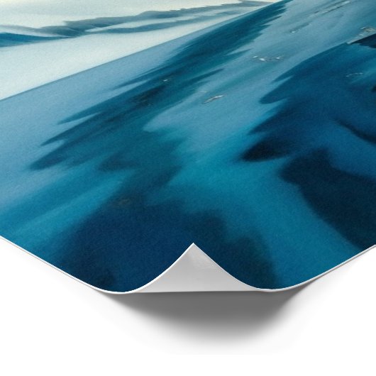 Poster Lac de montagne en hiver (Coin)