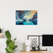 Poster Lac de montagne en hiver (Bureau à domicile)