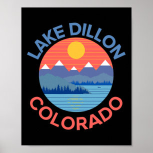 Poster Lac Dillon Colorado Pêche Randonnée Bateau