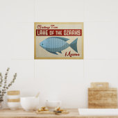 Poster Lac du Vintage voyage de poissons Ozarks (Cuisine)