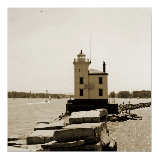 Poster Lac Erie Lighthouse (Devant)
