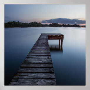Poster Lac et Bateau-dock Ozarks
