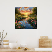 Poster Lac et forêt (Cuisine)