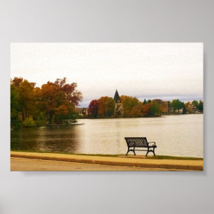 Poster Lac Fowler en automne, WI