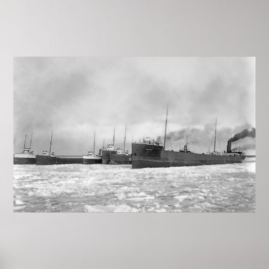 Poster Lac Freighters en hiver (Devant)