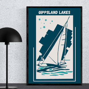 Poster Lac Gippsland en Australie - Voile Vintage