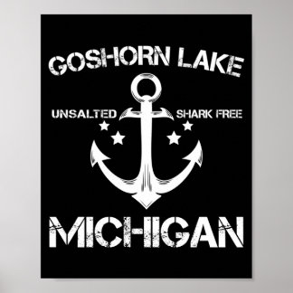 Poster lac Goshorn michigan pêche drôle camping été