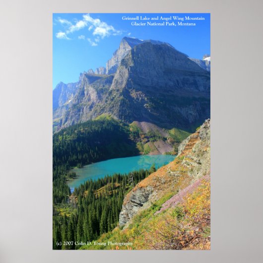 Poster Lac Grinnell et Montagne Angel Wing (Devant)