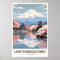 Lac Kawaguchiko Japon Voyage Art Vintage