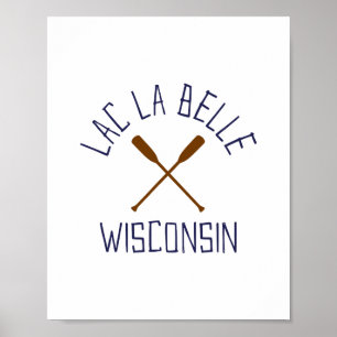 Poster Lac La Belle Wisconsin Extérieur Vintage