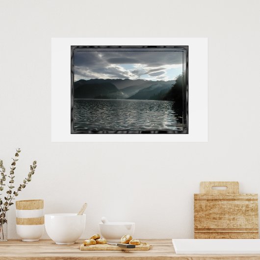 Poster Lac Léman, vue au crépuscule (Cuisine)