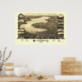 Poster Lac Léman, WI Carte panoramique - 1882 (Cuisine)