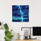 Poster Lac Lightning - Illustration Style Nature Art (Bureau à domicile)