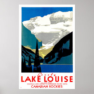Poster Lac Louise, Rocheuses canadiennes, Canada, vintage