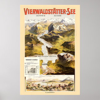 Poster Lac Lucerne Suisse Vierwaldstättersee