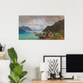 Poster Lac Lugano[1859] par François Roffiaen (1820-1898) (Bureau à domicile)