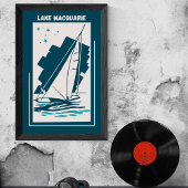 Poster Lac Macquarie en Australie - Voile Vintage