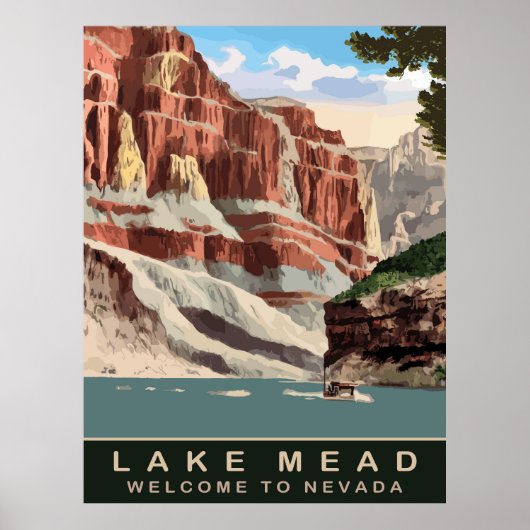 Poster Lac Mead, Nevada, Voyage (Devant)