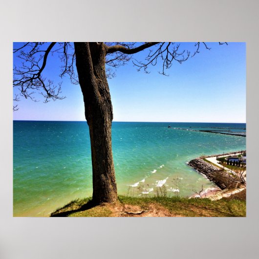 Poster Lac Michigan, Port Washington, WI (Devant)
