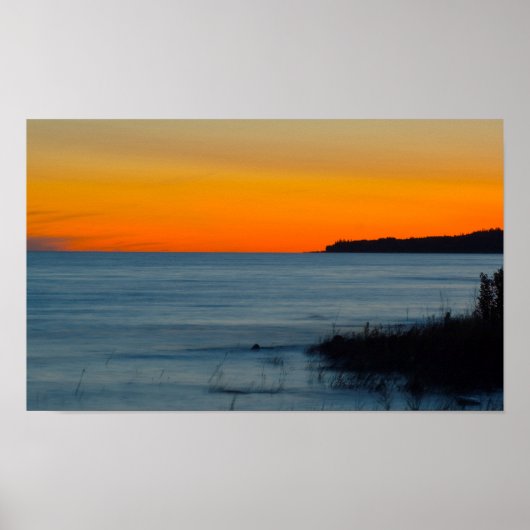 Poster Lac Michigan Sunset, Michigan (Devant)