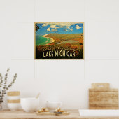 Poster Lac Michigan Vintage (Cuisine)