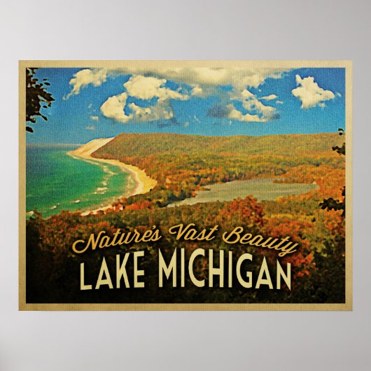 Poster Lac Michigan Vintage (Devant)