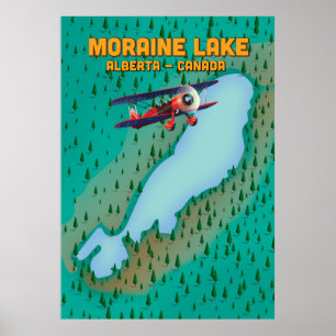 Poster Lac Moraine Alberta Canada Carte
