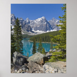 Poster Lac Moraine, Rocheuses canadiennes, Alberta, Canad