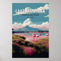 Lac national Manyara Parc Tanzanie Voyage Vintage
